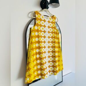 Lesley Evers Pacifica Yellow and White Juniper Sleeveless Dress